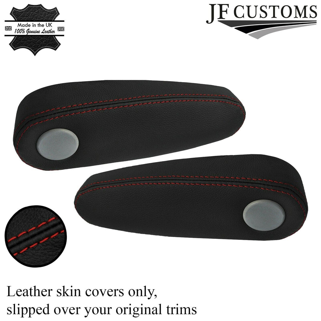 DARK RED STITCH 2X FRONT SEAT ARMREST LEATHER COVERS FITS INFINITI QX56 04-10