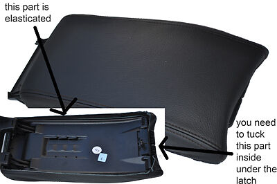 black stitch FITS MERCEDES CLK 96-02 BLACK LEATHER ARMREST COVER CUSTOM NEW