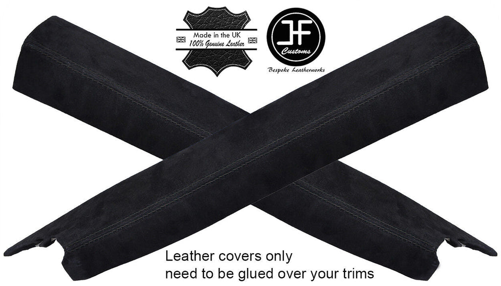 BLACK STITCH 2X A PILLAR REAL SUEDE COVERS FITS PEUGEOT RCZ 2010-2016 CUSTOM NEW