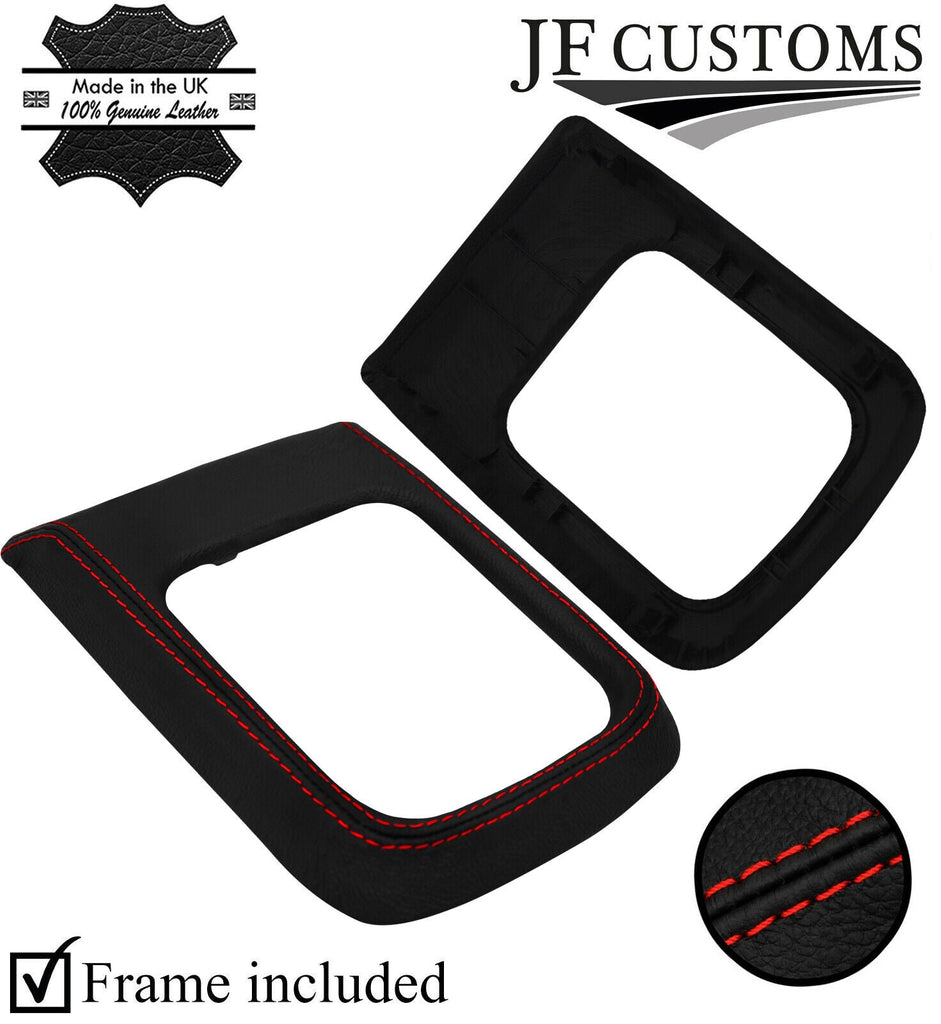 RED STITCH ITALIAN LEATHER GEAR SURROUND COVER+FRAME FOR XTRAIL T30 04-07