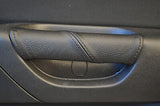 FITS MAZDA 3  LEATHER 2X DOOR HANDLE COVERS black  st CUSTOM NEW MADE IN UK