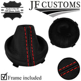 RED STITCH LEATHER SMG AUTOMATIC GEAR + SURROUND RING TRIM FOR BMW E46 99-05