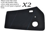 BLUE STITCHING 2X FRONT DOOR CARDS SKIN COVERS FITS FORD CAPRI MK1 CUSTOM NEW