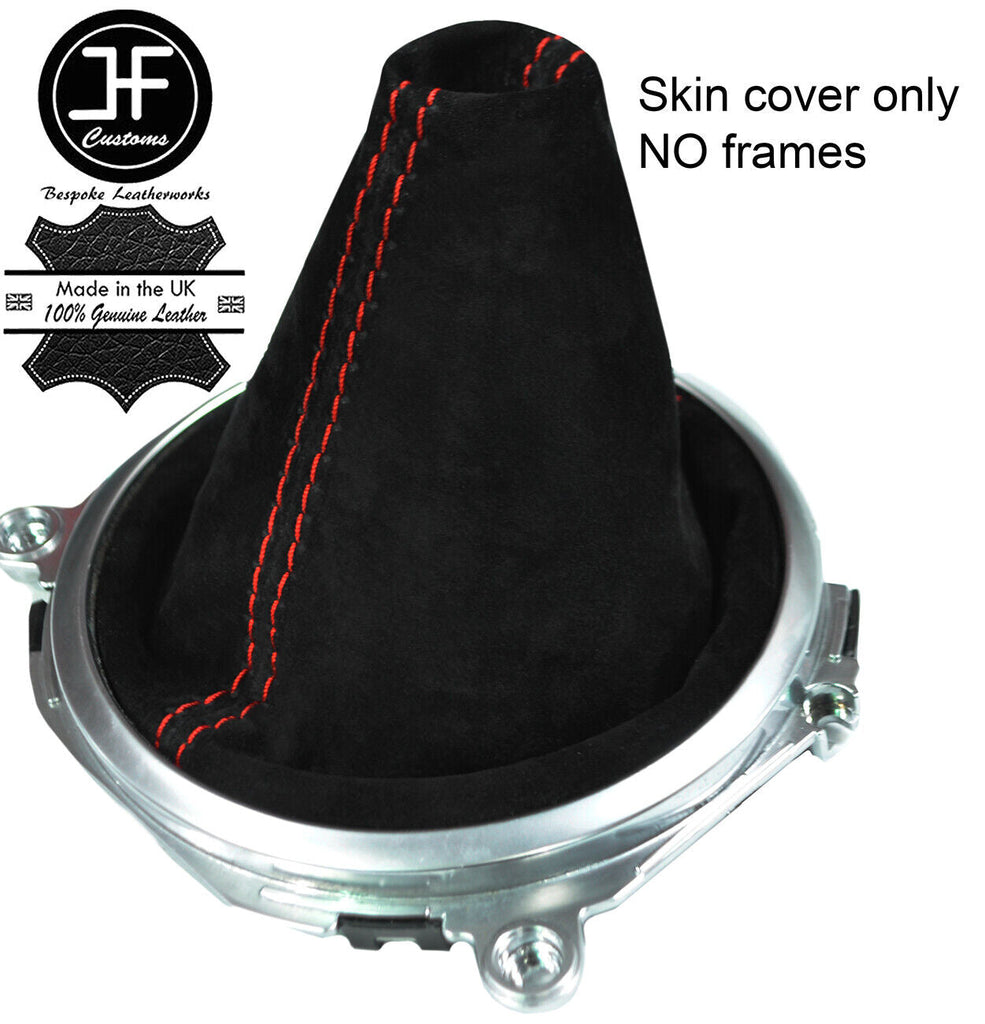 RED STITCHING REAL SUEDE MANUAL GEAR GAITER FOR AUDI TT MK2 2006-2014 CUSTOM NEW