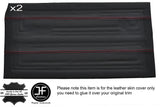 RED STICH 2X FULL FRONT DOOR CARD LEATHER COVERS FITS FORD CORTINA MK2 4 DOOR