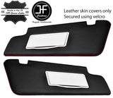RED STITCHING 2X SUN VISORS LEATHER COVERS FITS LAND ROVER DISCOVERY 4 09-16