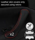 RED STITCH 2X FRONT DOOR HANDLE STYLE 2 LEATHER COVERS FOR ALFA ROMEO 147