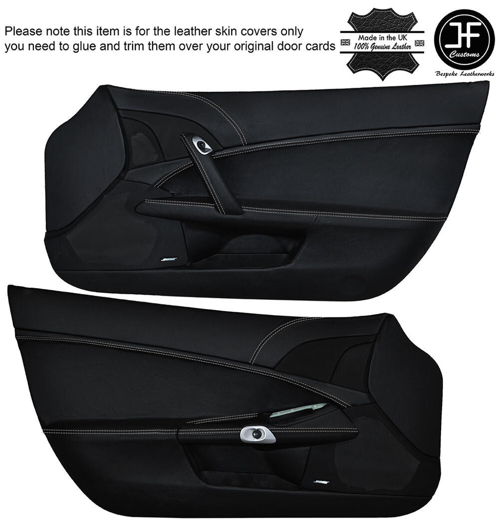GREY STITCH FOR CHEVROLET CORVETTE C6 2005-13 CUSTOM LEATHER DOOR PANEL COVERS