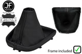 BLACK STITCH REAL LEATHER GEAR GAITER + PLASTIC FRAME FITS VW CADDY 2016-2019