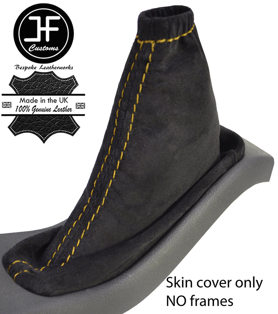 YELLOW STITCHING REAL SUEDE HANDBRAKE GAITER FOR FORD FOCUS MK2 2008-2011