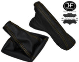 YELLOW STITCH REAL LEATHER GEAR HANDBRAKE GAITER FOR VAUXHALL ASTRA H MK5 04-09