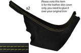 YELLOW STITCH 2X LOWER A PILLAR LEATHER COVERS FITS AUDI A3 8P S3 RS3 2003-2012
