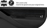 BLACK STITCH 2X REAR DOOR CARD TRIM REAL SUEDE COVERS FOR PATHFINDER 2005-2012