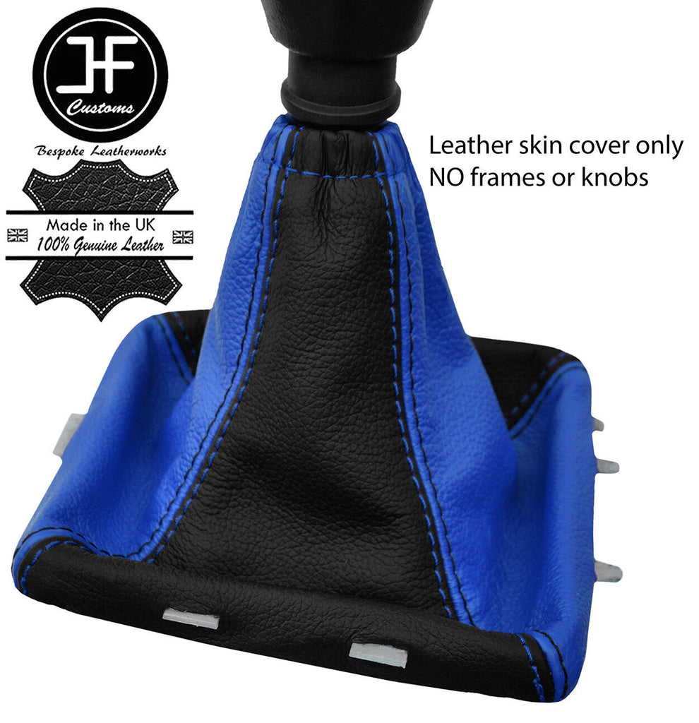 BLACK & BLUE TOP GRAIN LEATHER GEAR GAITER FITS VAUXHALL OPEL VECTRA C 02-2008