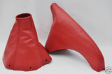 FITS TOYOTA SUPRA MK4 93-02 GEAR HANDBRAKE GAITER RED SET CUSTOM NEW MADE IN UK
