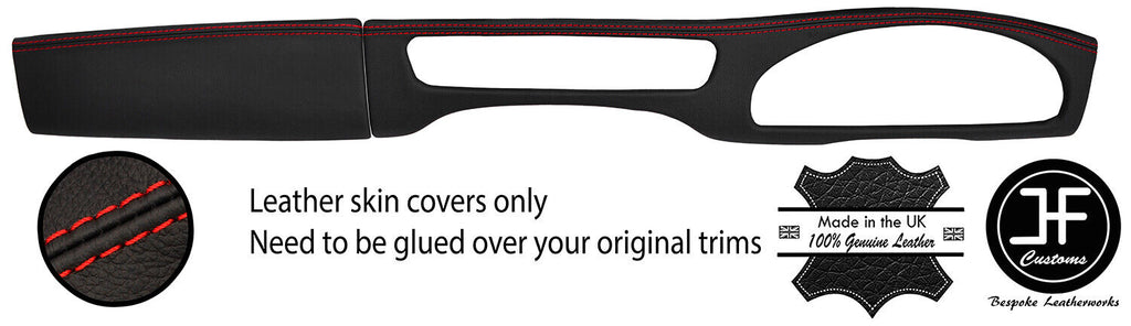 RED STITCH TWO PIECE DASH KIT TRIM LEATHER COVERS FOR JAGUAR S-TYPE 99-08