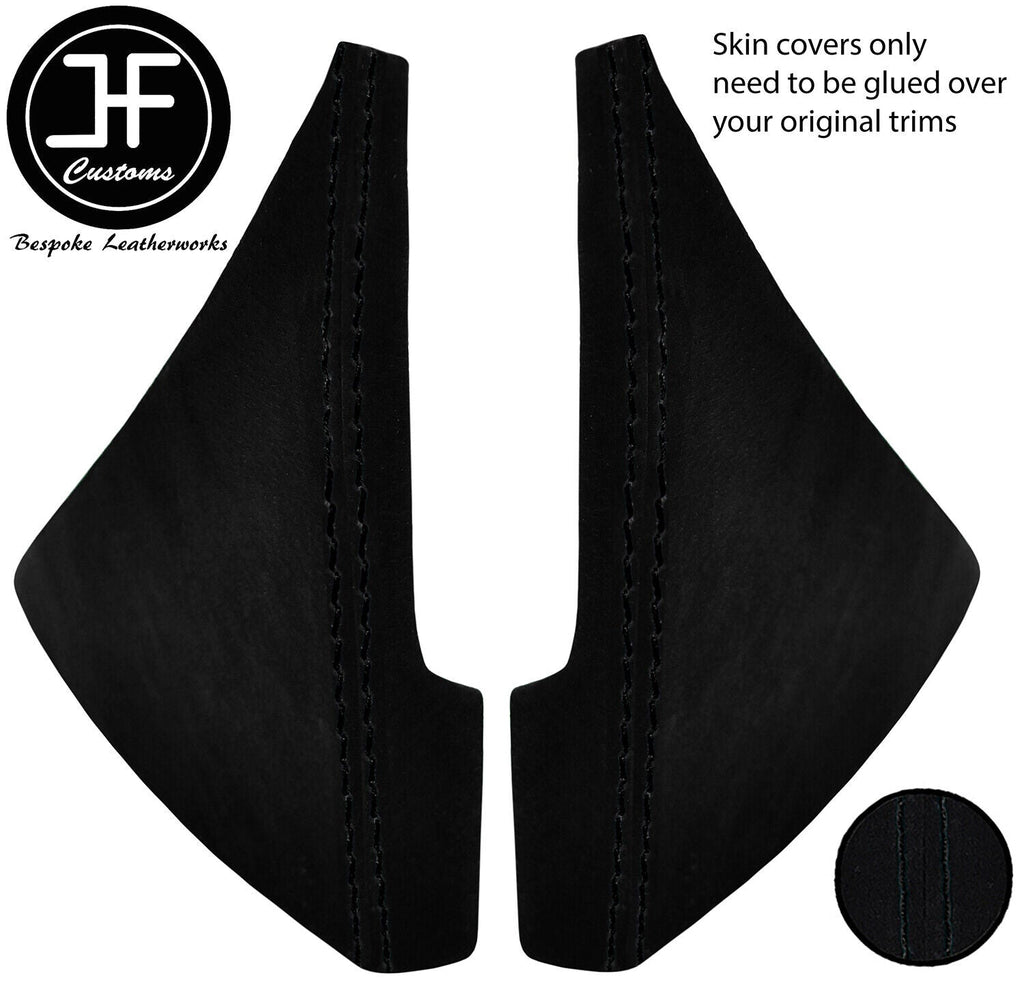 BLACK STITCH 2X TRIANGLE CONSOLE SIDE TRIM SUEDE COVERS FOR MAZDA MX5 MK3 05-08