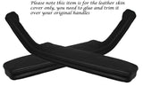 BLACK STITCH 2X FRONT DOOR HANDLE ARMREST COVERS FITS FIAT X1/9 X19 1973-1989