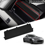 JF2 BLACK STITCH STORAGE CUBBY BOX LEATHER COVER+FRAME FOR MAZDA MX5 MK4 15-20