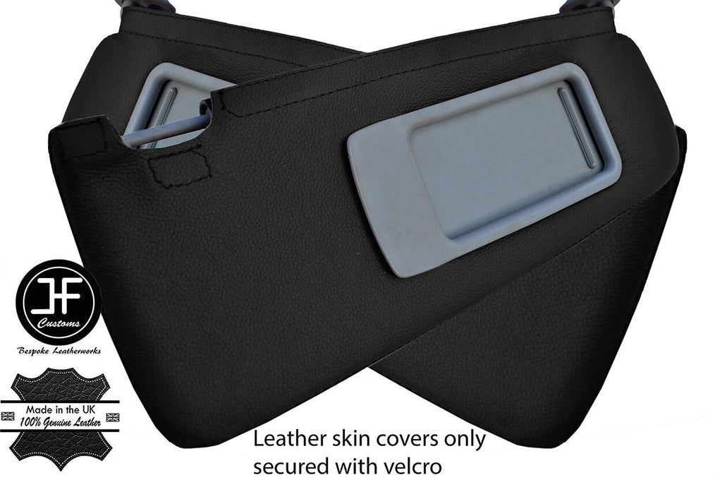 BLACK REAL GENUINE LEATHER 2X SUN VISOR COVERS FITS BMW 3 SERIES E90 2005-2013