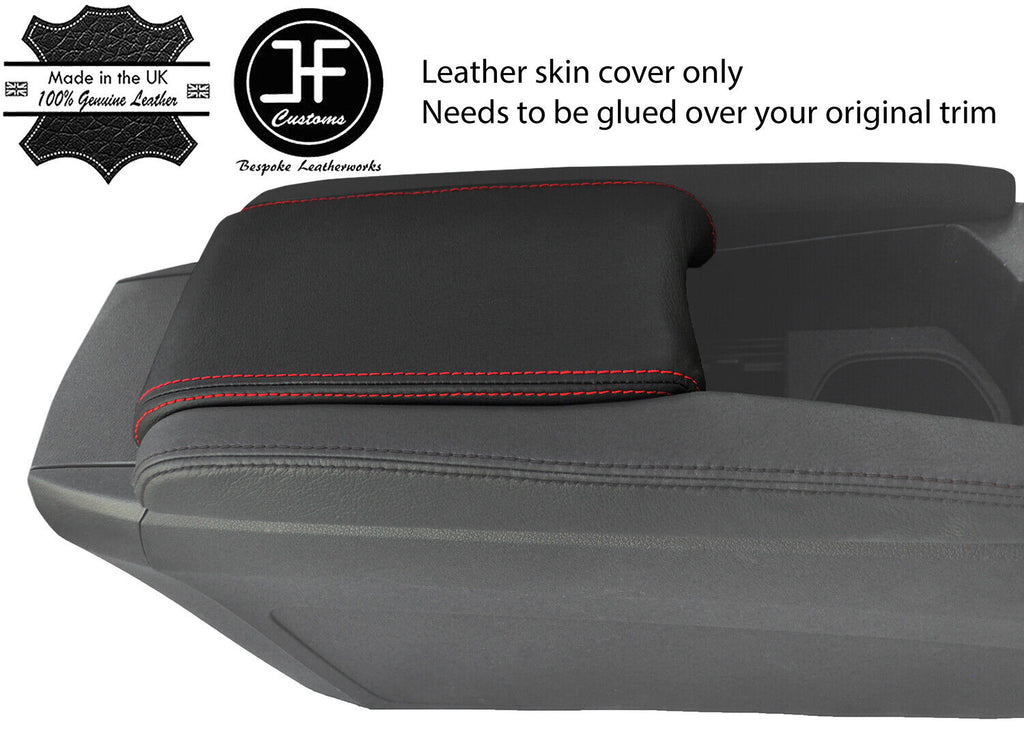 RED STITCH TOP GRAIN LEATHER ARMREST LID COVER FOR HONDA CIVIC MK10 2017-2019