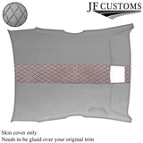 DSG2 RED DIAMOND STITCH L GREY LUXE SUEDE HEADLINER COVER FOR MAZDA RX8 02-12