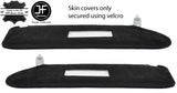 BLACK STITCHING 2X SUN VISOR LUXE SUEDE COVER FOR T6 TRANSPORTER 2 MIRROR CUTOUT