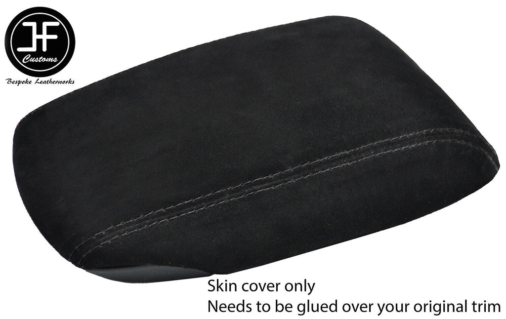 BLACK STITCH SUEDE ARMREST COVER FITS NISSAN PULSAR 2014-2019 CUSTOM NEW