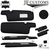 BLACK CROSS STITCH ITALIAN LEATHER 2X SUN VISOR COVERS FOR BMW E30 81-92 JF1