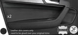 BLACK STITCH 2X FRONT DOOR CARD TRIM LEATHER COVER FOR AUDI A3 8P 04-12 5 DOOR