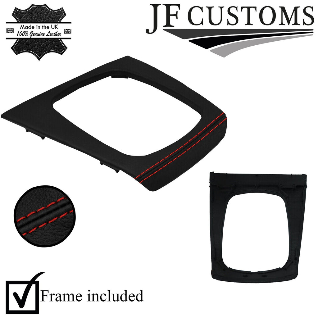 D RED ITALIAN LEATHER GEAR SURROUND COVER + FRAME FOR SKODA SUPERB MK1 01-08