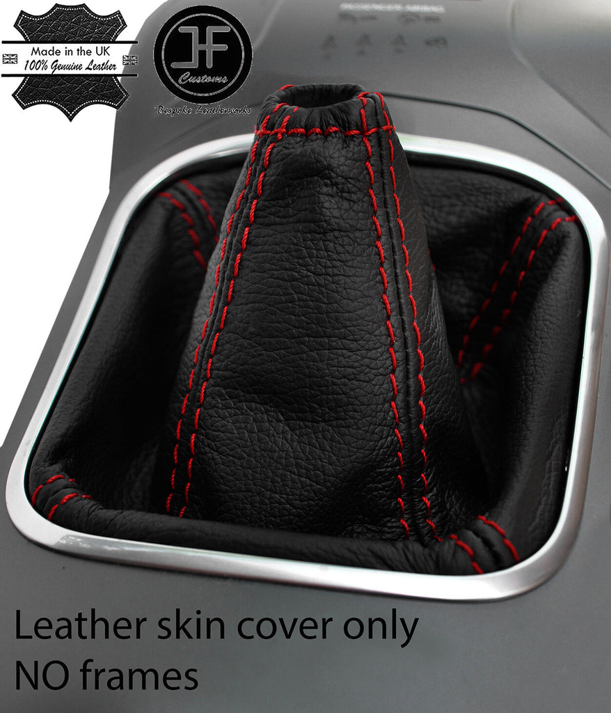 RED STITCH TOP GRAIN LEATHER MANUAL GEAR GAITER FITS TOYOTA AVENSIS 2015-2018