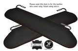RED STITCHING 2X SUN VISORS LEATHER COVERS FITS JEEP WRANGLER 1987-1995
