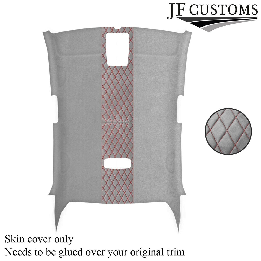 DSG2 RED STITCH L GREY LUXE SUEDE HEADLINER COVER FOR VW JETTA MK5 05-19 5DR