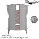 DSG2 RED STITCH L GREY LUXE SUEDE HEADLINER COVER FOR VW JETTA MK5 05-19 5DR
