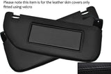 BLACK STITCH 2X SUN VISORS LEATHER SKIN COVERS FITS CITROEN DS3 2009-2014