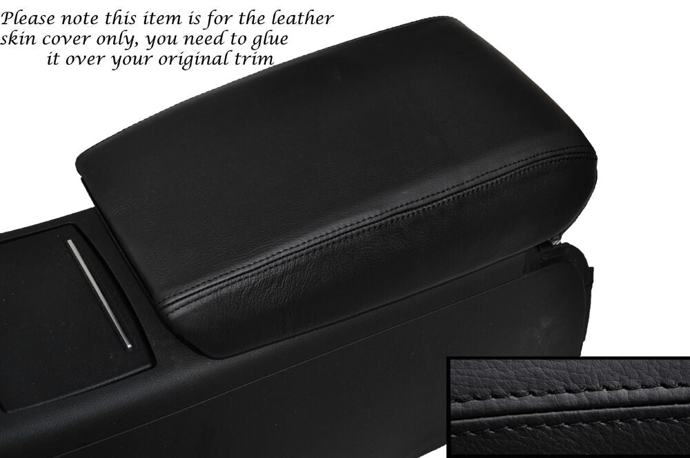 BLACK STITCHING  LEATHER ARMREST SKIN COVER FITS AUDI A7 2010-2014 CUSTOM NEW