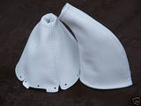 FITS MAZDA MX5 MK1 MK2 WHITE LEATHER GEAR&HANDBRAKE GAITOR CUSTOM NEW MADE IN UK