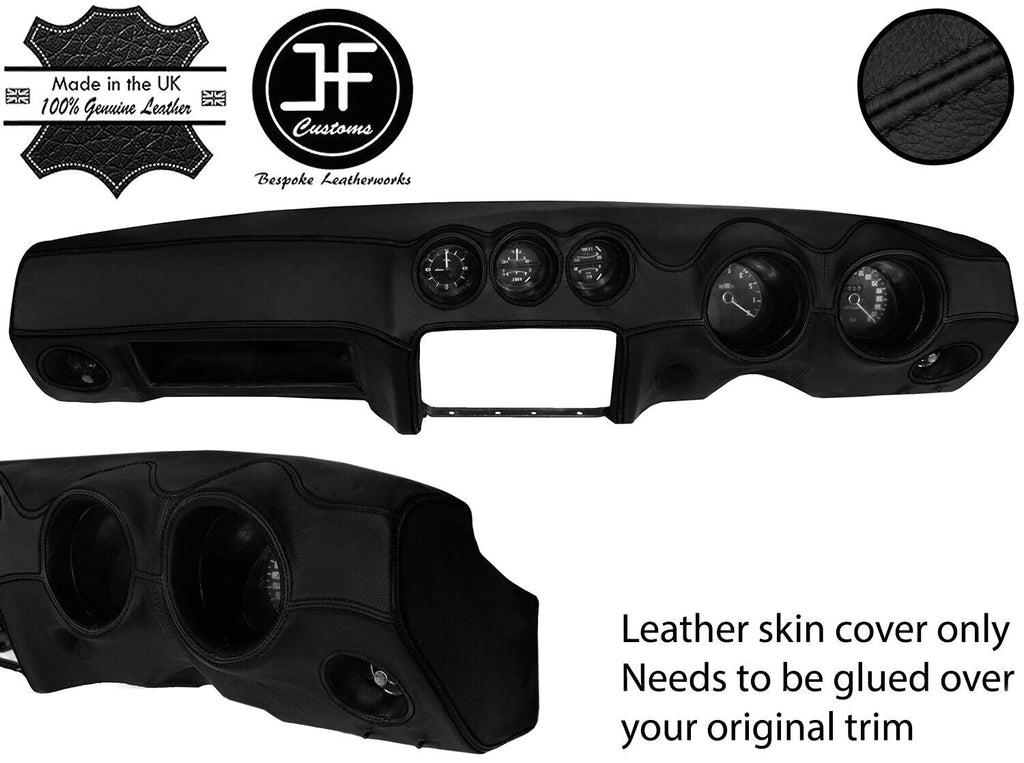 BLACK STITCH DASH DASHBOARD REAL LEATHER COVER FITS DATSUN 260Z 2+2 JF2