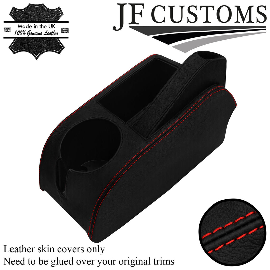 RED STITCH LEATHER HANDBRAKE CENTRE CONSOLE NON ARMREST COVER FOR VW GOLF MK5