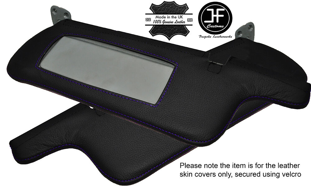 PURPLE STITCH 2X SUN VISORS LEATHER COVERS FITS TOYOTA JZX90 CHASER 1992-1996