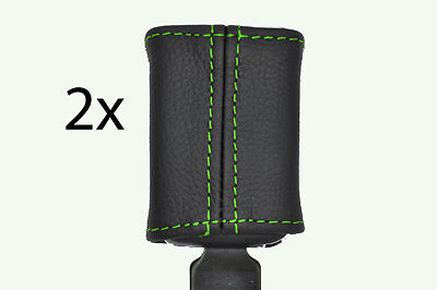 green stitch FITS VOLKSWAGEN POLO MK3 94-99 2X FRONT SEAT BELT STALK COVERS