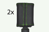 green stitch FITS VOLKSWAGEN POLO MK3 94-99 2X FRONT SEAT BELT STALK COVERS