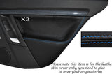 BLUE STITCH 2X REAR DOOR CARD SKIN COVERS FITS VAUXHALL OPEL VECTRA C SIGNUM