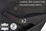 RED STITCH 2X REAR DOOR HANDLE LEATHER COVERS FITS AUDI A3 8V 13-18 5 DOOR