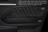BLACK STITCH 2X FRONT DOOR CARD TRIM LEATHER COVERS FITS ALFA ROMEO 159 05-12