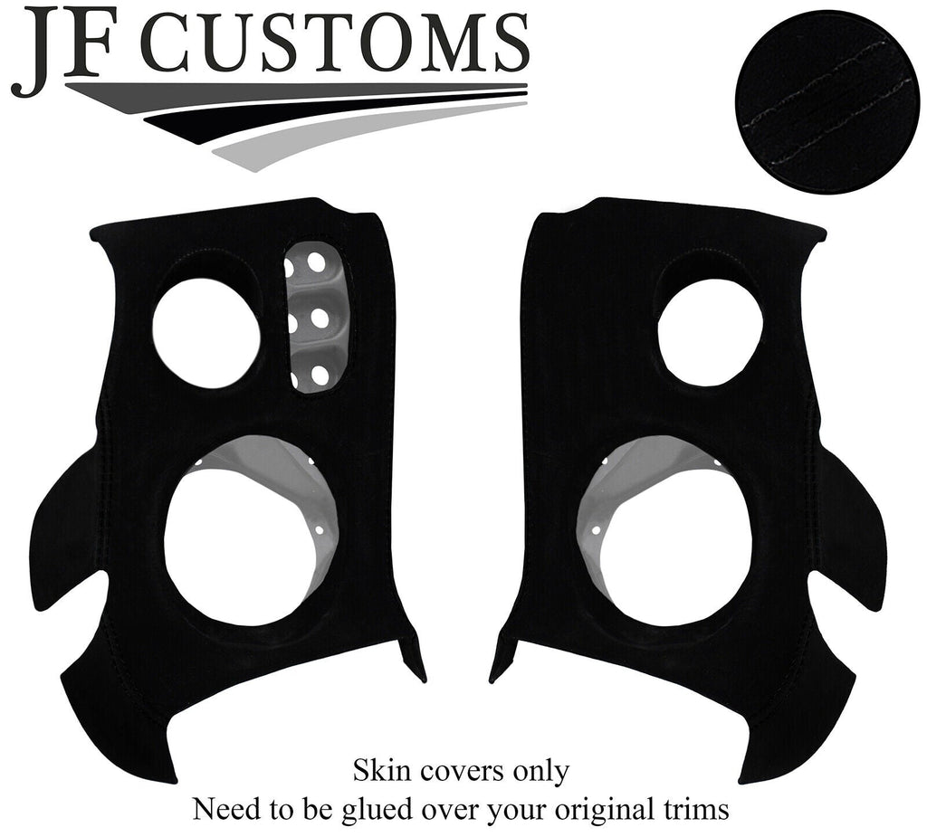 BLACK STITCH SUEDE 2X SPEAKER VENT DASH SILL COVERS FOR LOTUS ELISE S2 01-06