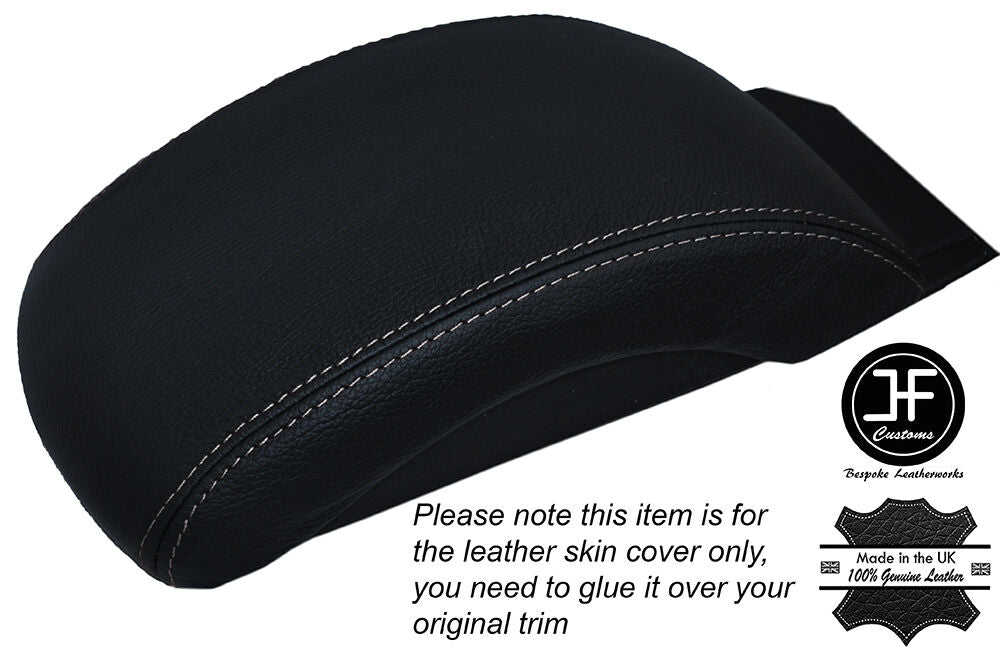 GREY STITCHING LEATHER ARMREST LID SKIN COVER FITS CITROEN C4 MK2 2011-2014