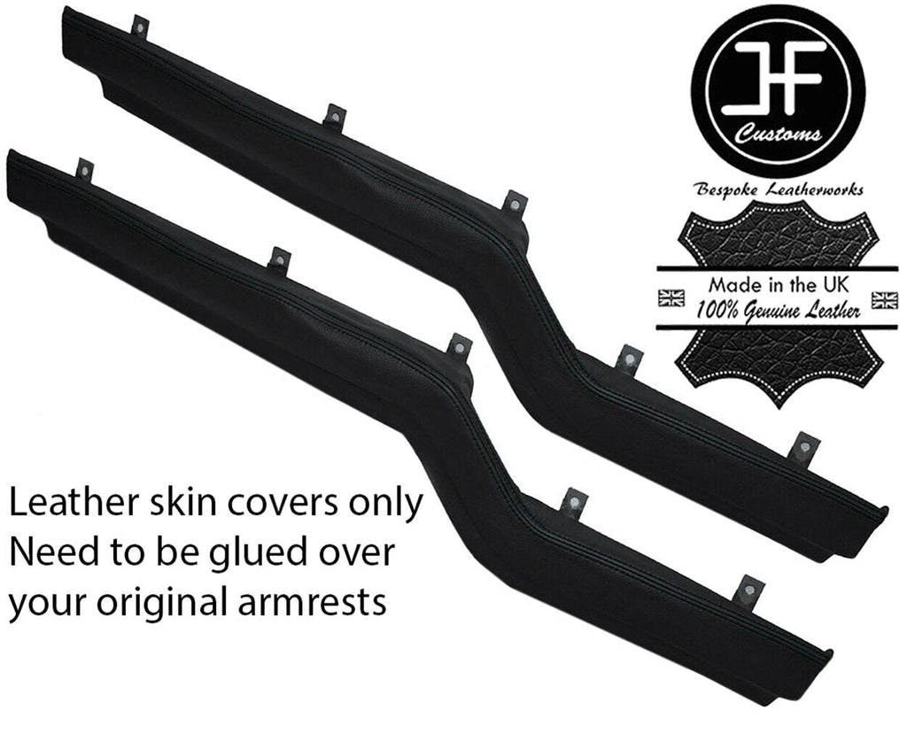 BLACK STITCHING 2X Z ARMREST LEATHER SKIN COVER FITS VW TYPE 3 T3 1500 1600