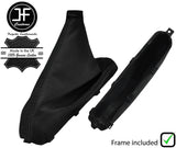 BLACK STITCH REAL LEATHER HANDBRAKE GAITER+PLASTIC FRAME FITS MAZDA 6 2013-2015